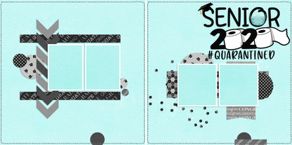 Quarantined Senior - 4716 - EZscrapbooks Scrapbook Layouts covid, High School, Quarantine-Corona