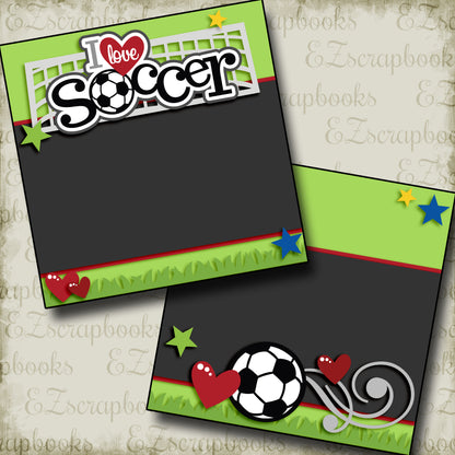I Love Soccer NPM - 2553 - EZscrapbooks Scrapbook Layouts soccer, Sports