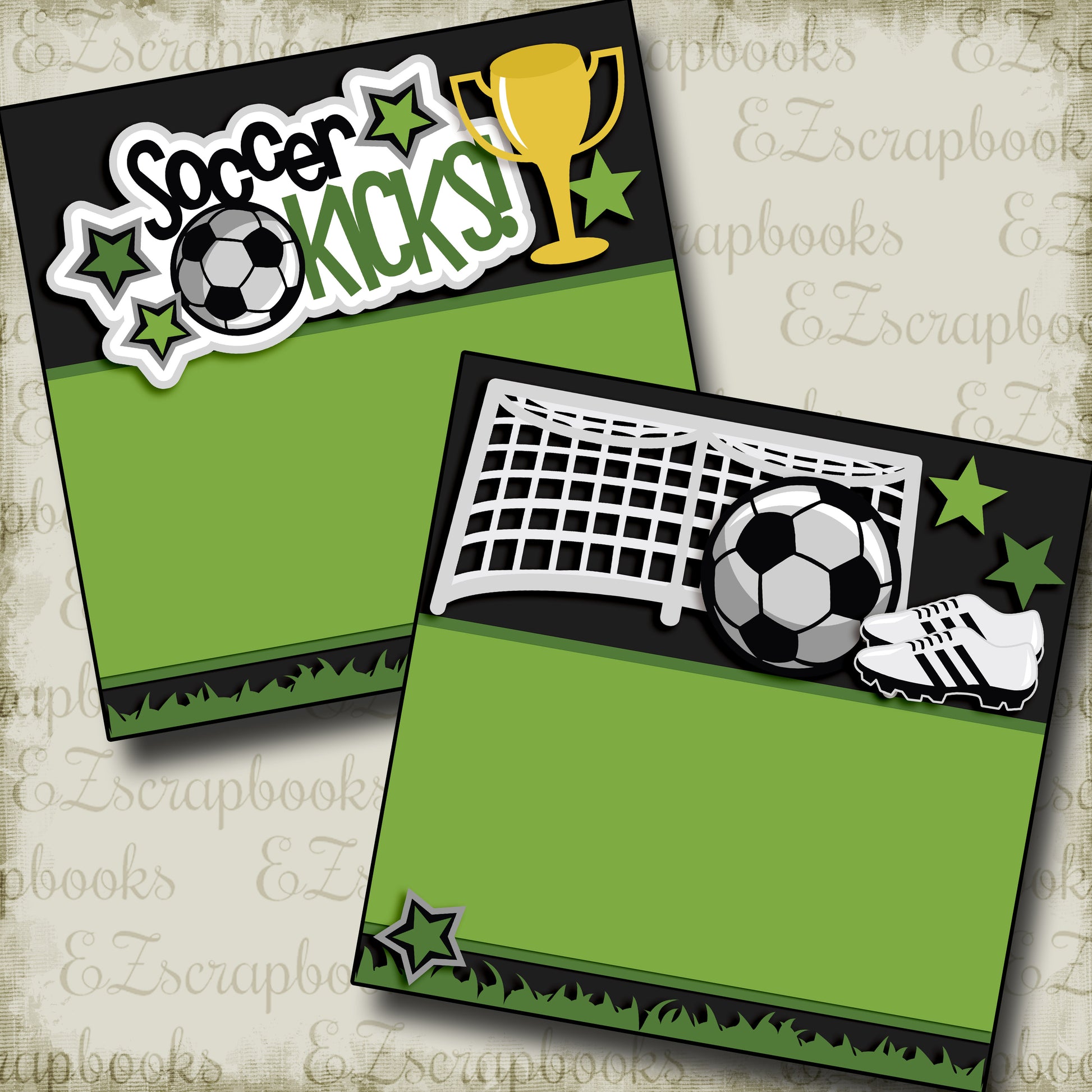 Soccer Kicks NPM - 2577 - EZscrapbooks Scrapbook Layouts soccer, Sports