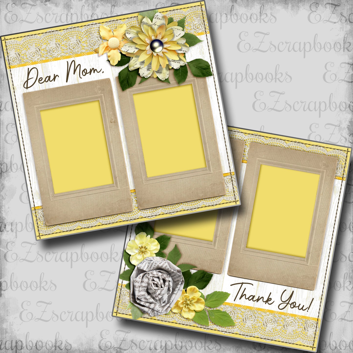 Dear Mom - 5534 - EZscrapbooks Scrapbook Layouts Family, mom