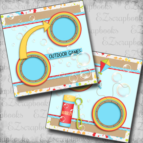 Outdoor Games - 5556 - EZscrapbooks Scrapbook Layouts Outside Play, playground