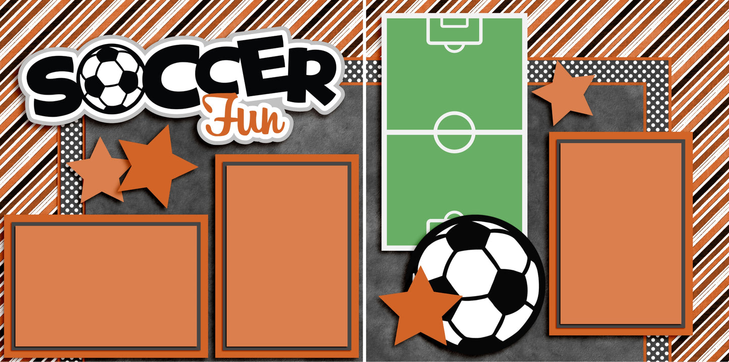 Soccer Fun Orange - 3288 - EZscrapbooks Scrapbook Layouts soccer, Sports