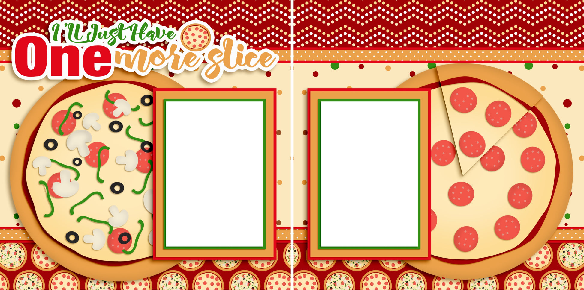 One More Slice - Digital Scrapbook Pages - INSTANT DOWNLOAD - EZscrapbooks Scrapbook Layouts Family, Foods