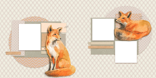 Fall Fox - Digital Scrapbook Pages - INSTANT DOWNLOAD