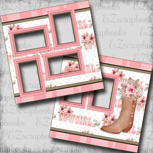 Cowgirl Boot - EZ Digital Scrapbook Pages - INSTANT DOWNLOAD