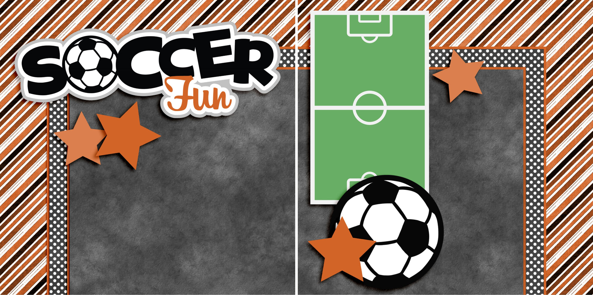 Soccer Fun Orange NPM - 3289 - EZscrapbooks Scrapbook Layouts soccer, Sports