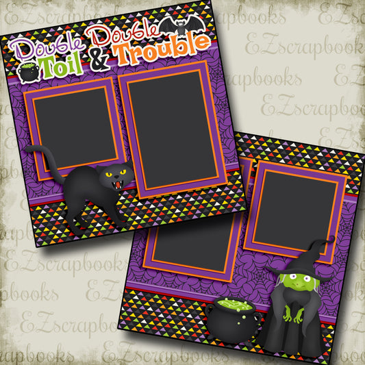 Toil & Trouble - 2713 - EZscrapbooks Scrapbook Layouts Halloween