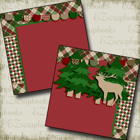 Maroon Christmas NPM - 2748 - EZscrapbooks Scrapbook Layouts Camping - Hiking, Christmas, Hunting - Fishing