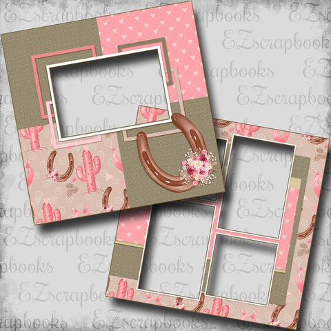 Lucky Little Cowgirl - EZ Digital Scrapbook Pages - INSTANT DOWNLOAD