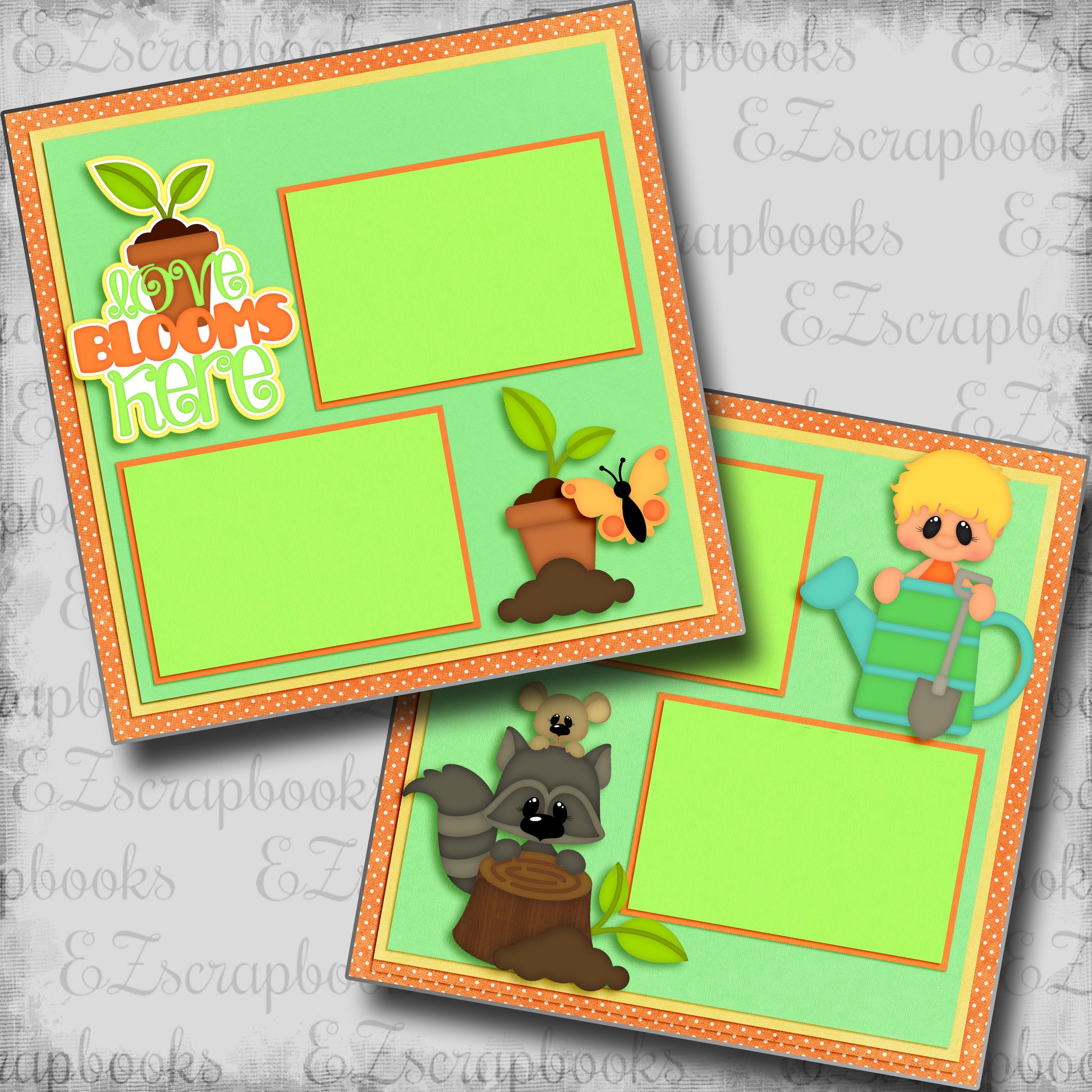 Love Blooms Here Boy - 5384 - EZscrapbooks Scrapbook Layouts Farm - Garden, Spring