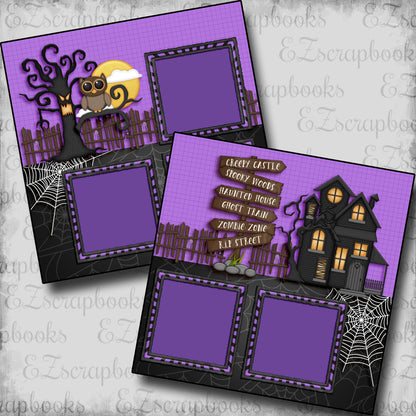 Creepy Castle - 5558 - EZscrapbooks Scrapbook Layouts Halloween