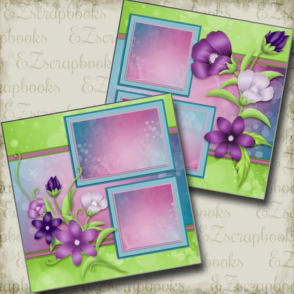 Spring Garden - 3822 - EZscrapbooks Scrapbook Layouts Girls, Spring - Easter