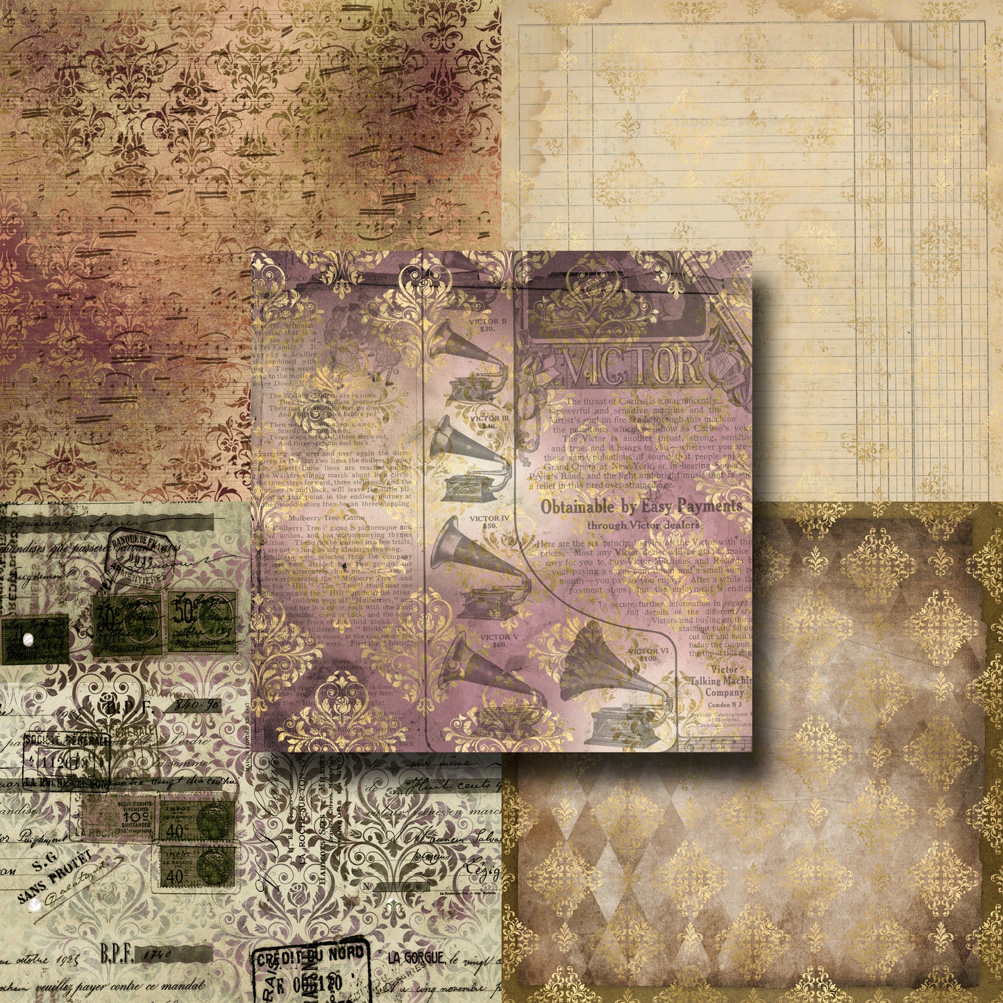 Damask Ephemera 2 - Paper Pack - 8154