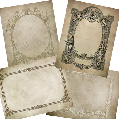 Grunge Frames Journal Paper Pack - 7036 - EZscrapbooks Scrapbook Layouts Journals