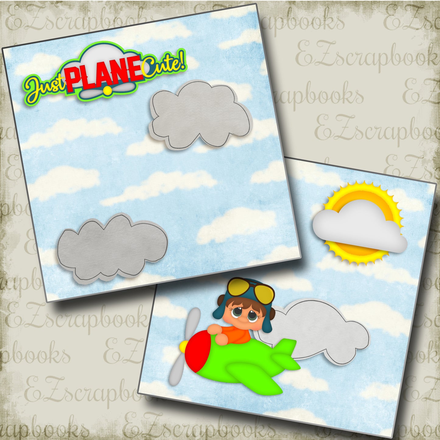 Just Plane Cute Boy NPM - 4673 - EZscrapbooks Scrapbook Layouts Baby - Toddler, Kids