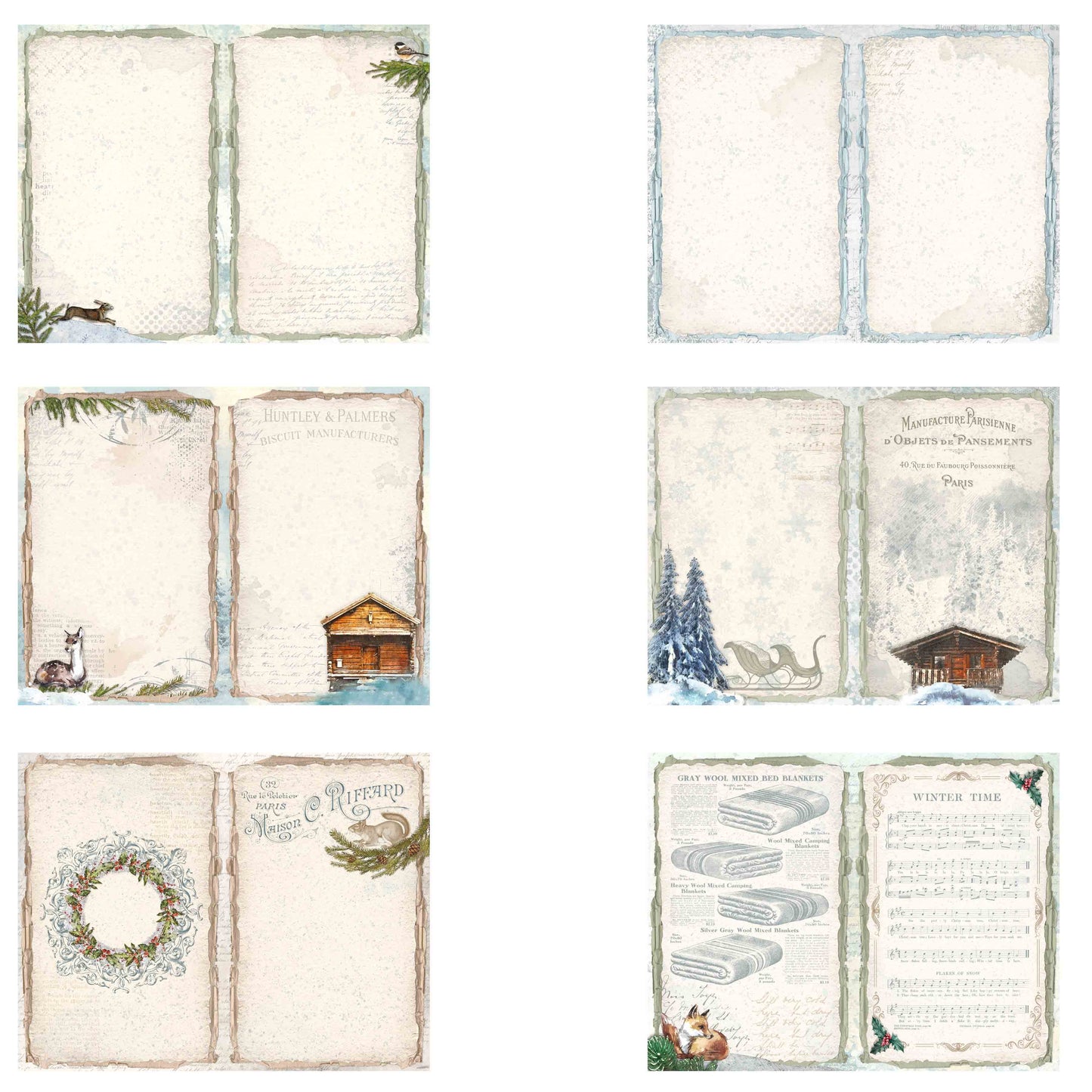 Winter Cottage Journal Pages - 7607