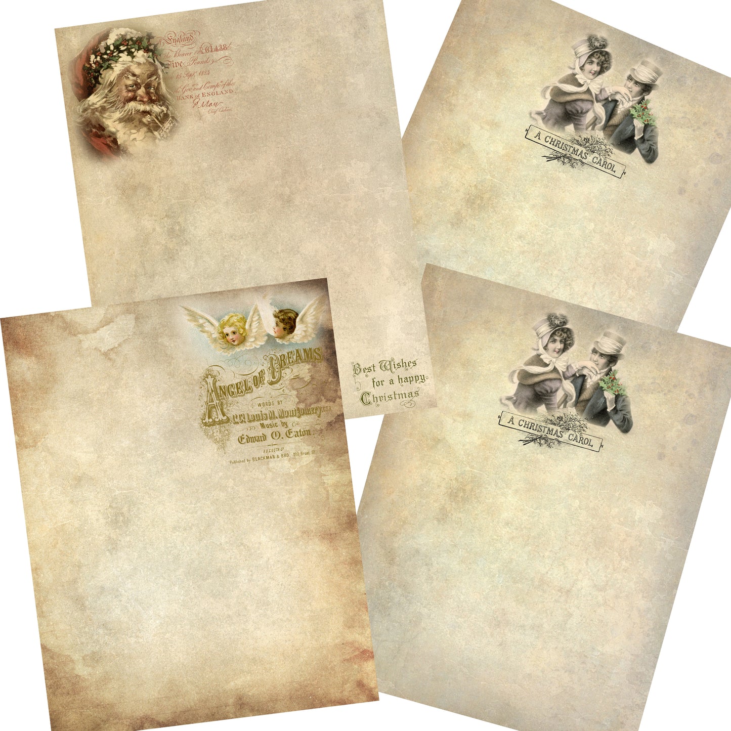 Shabby Christmas Journal Paper Pack - 7045 - EZscrapbooks Scrapbook Layouts Journals