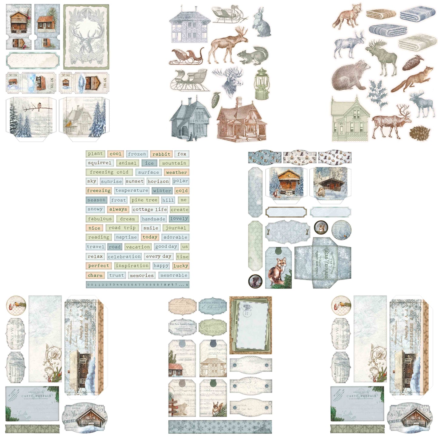 Winter Cottage Embellishment Pack - 7609