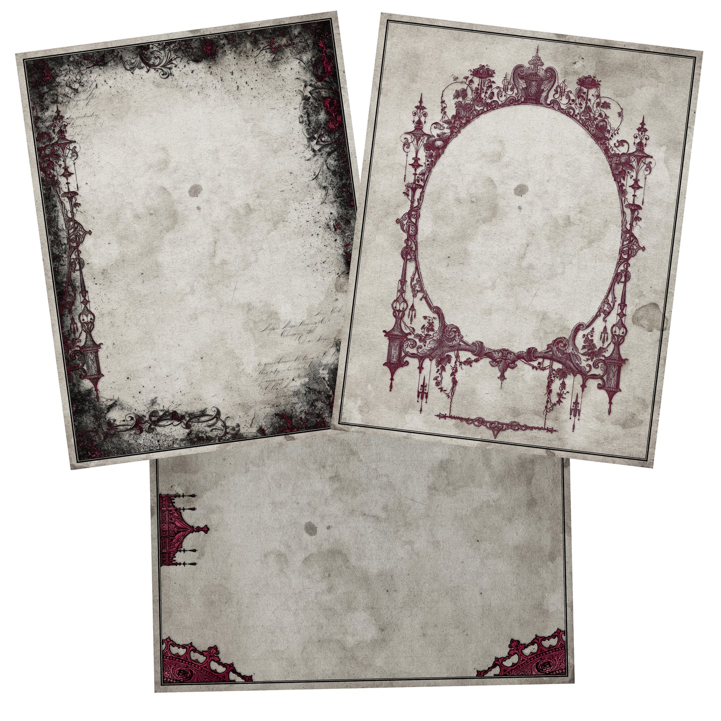 Gothic Stationary Journal Paper Pack - 7056 - EZscrapbooks Scrapbook Layouts Journals