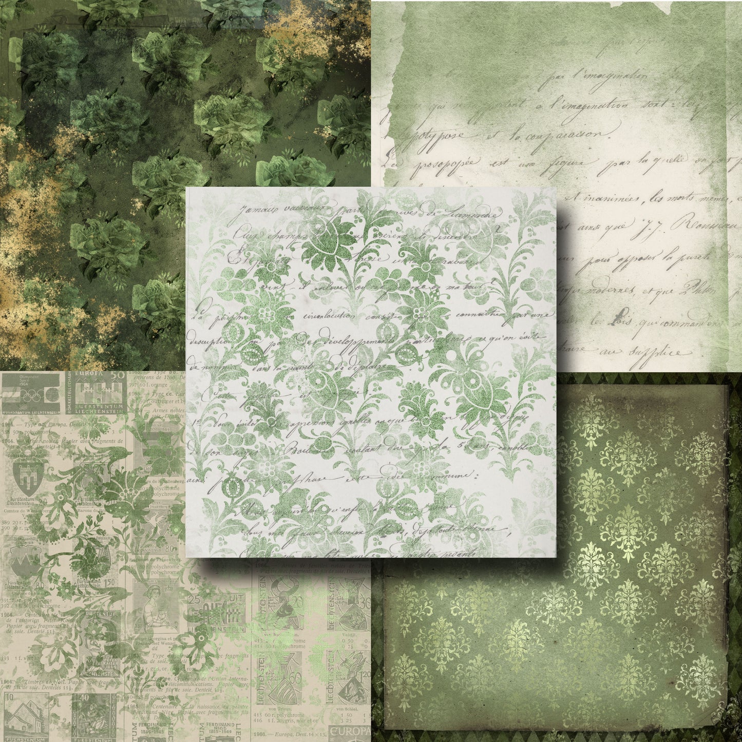 Green Ephemera 2 - Paper Pack - 8159