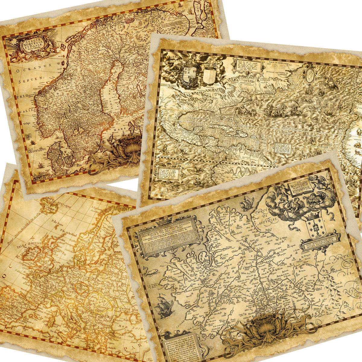 Antique Maps Journal Paper Pack - 7027 – EZscrapbooks