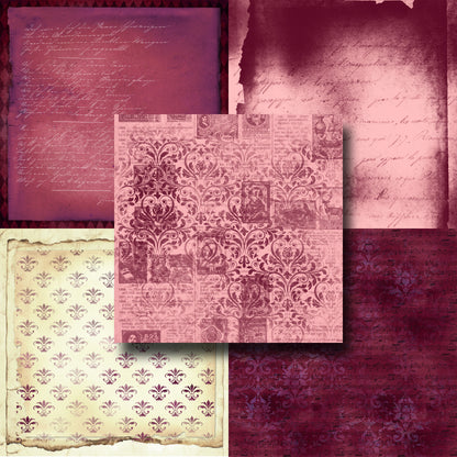 Burgundy Ephemera 1 - Paper Pack - 8150