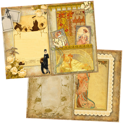 Art Nouveau Art Deco Journal DIY - 7088 - EZscrapbooks Scrapbook Layouts Journals