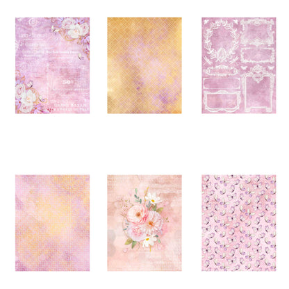 Watercolor Pink Flowers Paper Pack - 7564