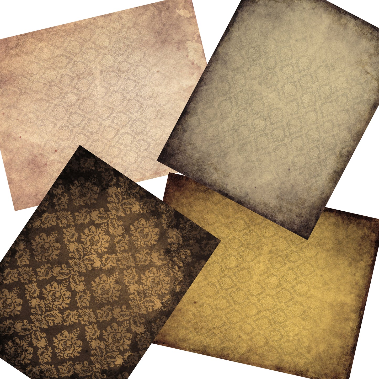 Grunge Damask Journal Paper Pack - 7058 - EZscrapbooks Scrapbook Layouts Journals