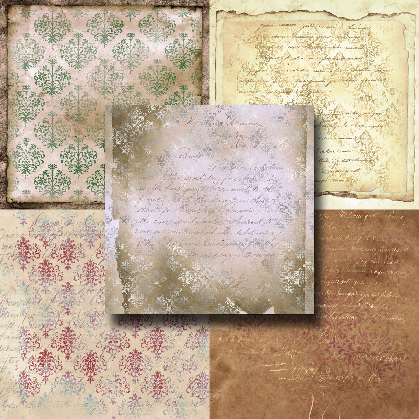 Damask Ephemera 1 - Paper Pack - 8153