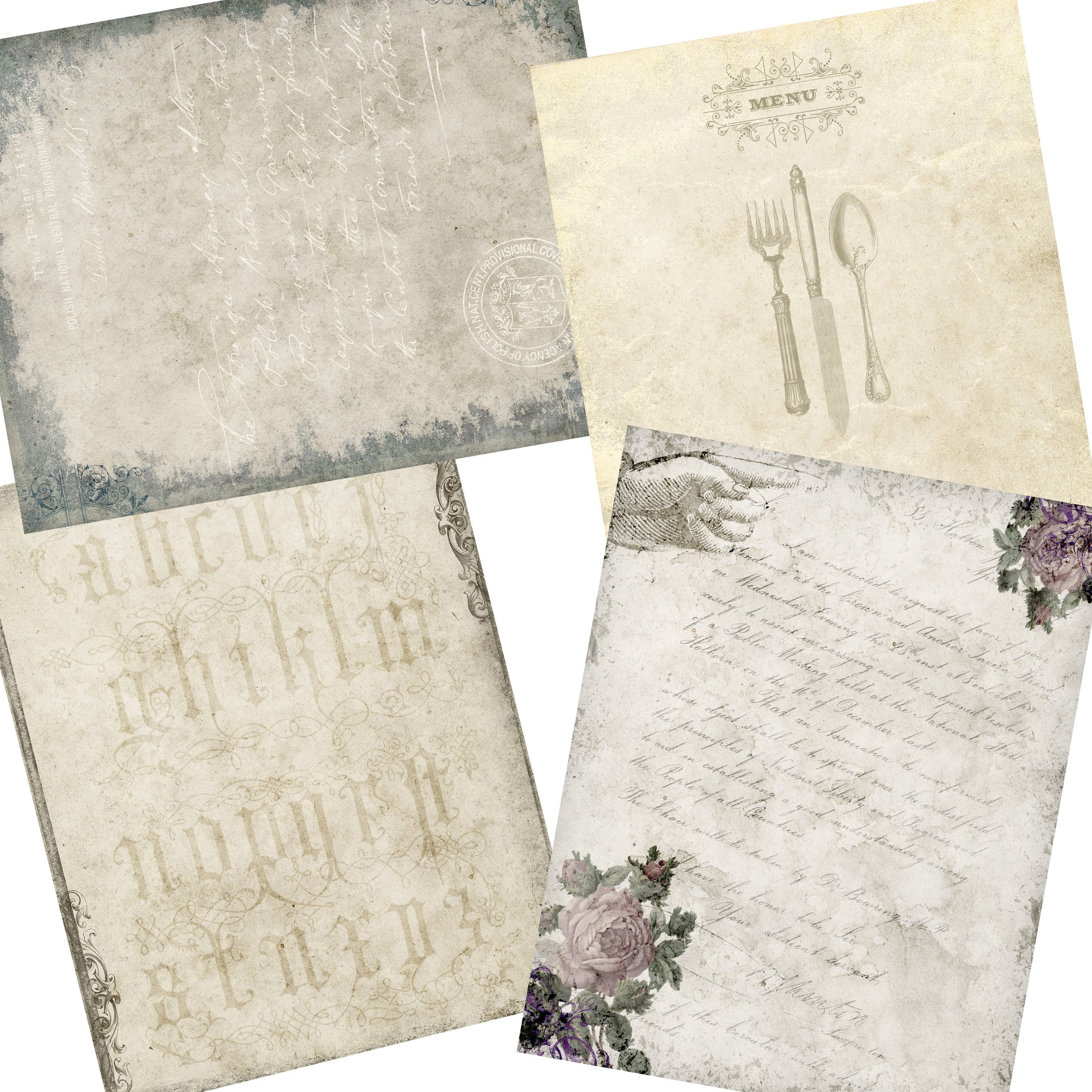 Shabby Elegant Journal Paper Pack - 7046 - EZscrapbooks Scrapbook Layouts Journals