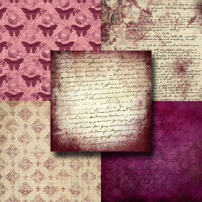 Burgundy Ephemera 2 - Paper Pack - 8151