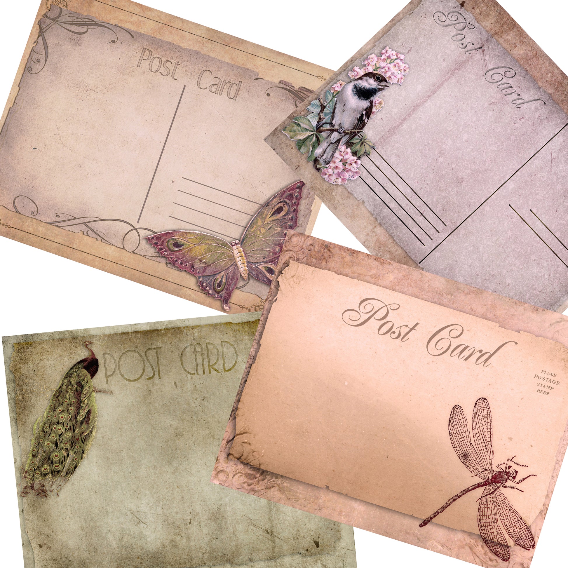 Vintage Postcards Journal Paper Pack - 7053 - EZscrapbooks Scrapbook Layouts Journals