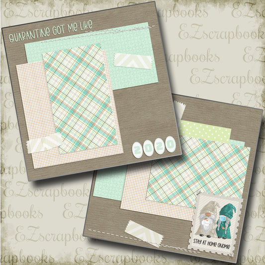 Stay Home Gnomie NPM - 4705 - EZscrapbooks Scrapbook Layouts covid, Quarantine-Corona