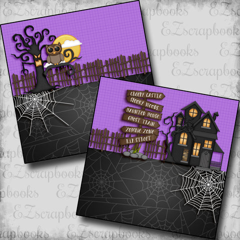Creepy Castle NPM - 5559 - EZscrapbooks Scrapbook Layouts Halloween
