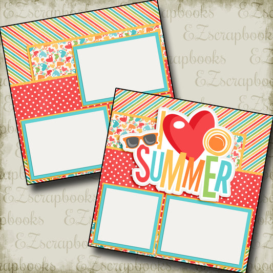 I Heart Summer - 3208 - EZscrapbooks Scrapbook Layouts Summer
