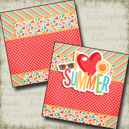 I Heart Summer NPM - 3209 - EZscrapbooks Scrapbook Layouts Summer