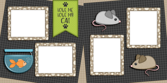 Love My Cat - EZ Digital Scrapbook Pages - INSTANT DOWNLOAD