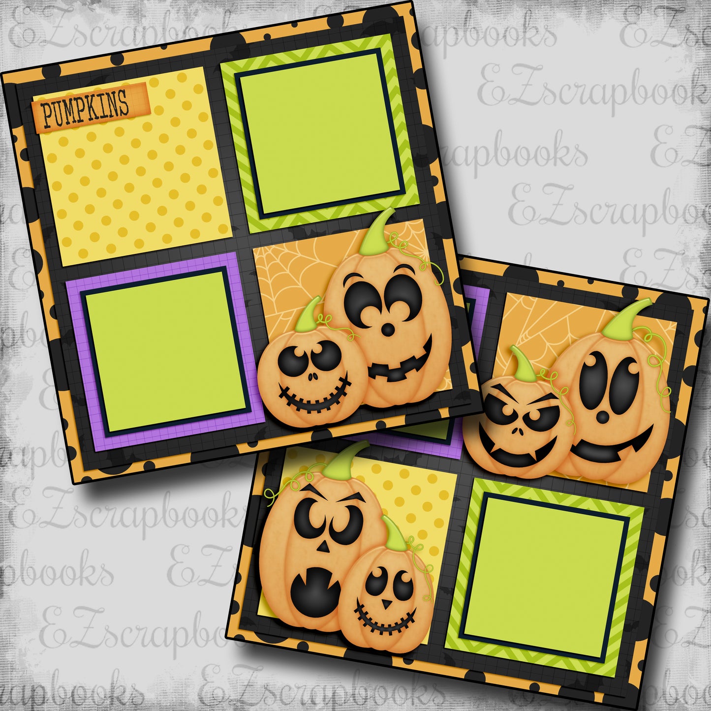 Pumpkins - 5560 - EZscrapbooks Scrapbook Layouts Halloween