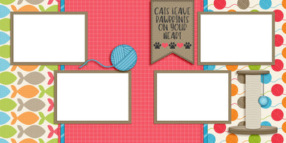 Love My Cat EZ Quick Pages -  Digital Bundle - 10 Digital Scrapbook Pages - INSTANT DOWNLOAD
