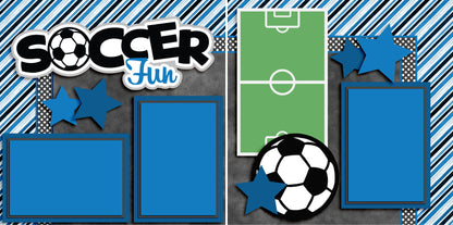 Soccer Fun Blue - 3296 - EZscrapbooks Scrapbook Layouts soccer, Sports