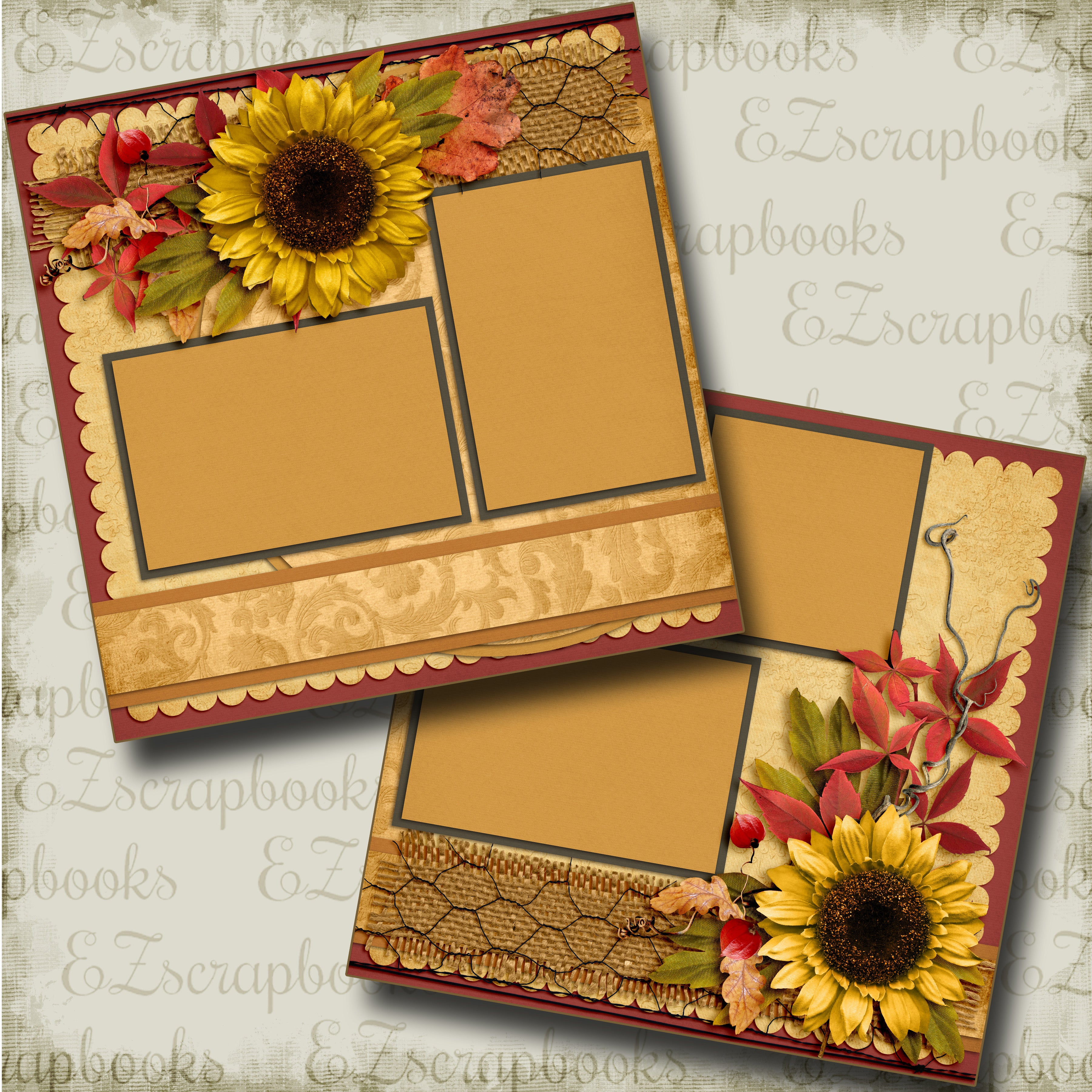 Autumn Whispers - 3512 - EZscrapbooks Scrapbook Layouts Fall - Autumn, Thanksgiving