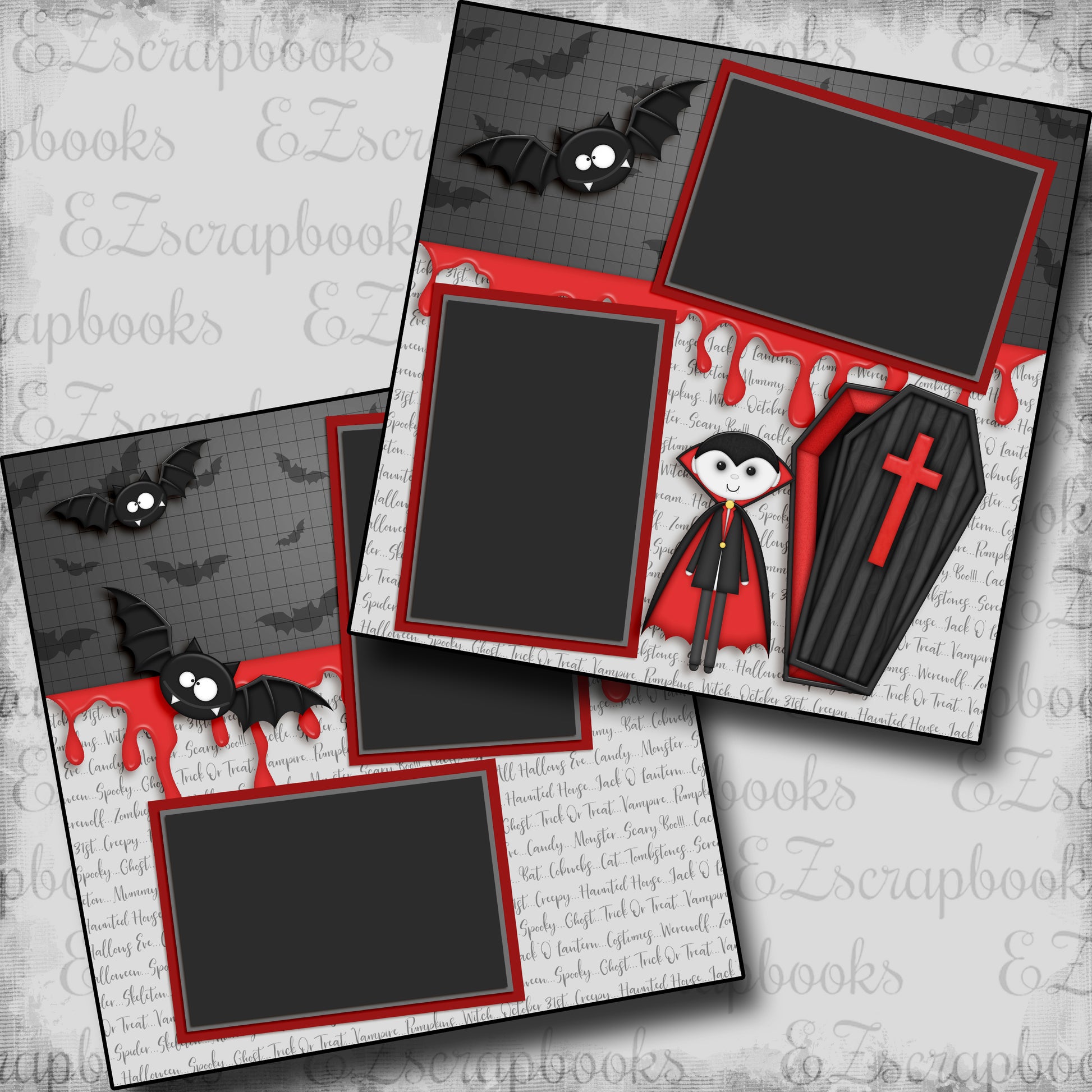 Little Drac - 5562 - EZscrapbooks Scrapbook Layouts Halloween