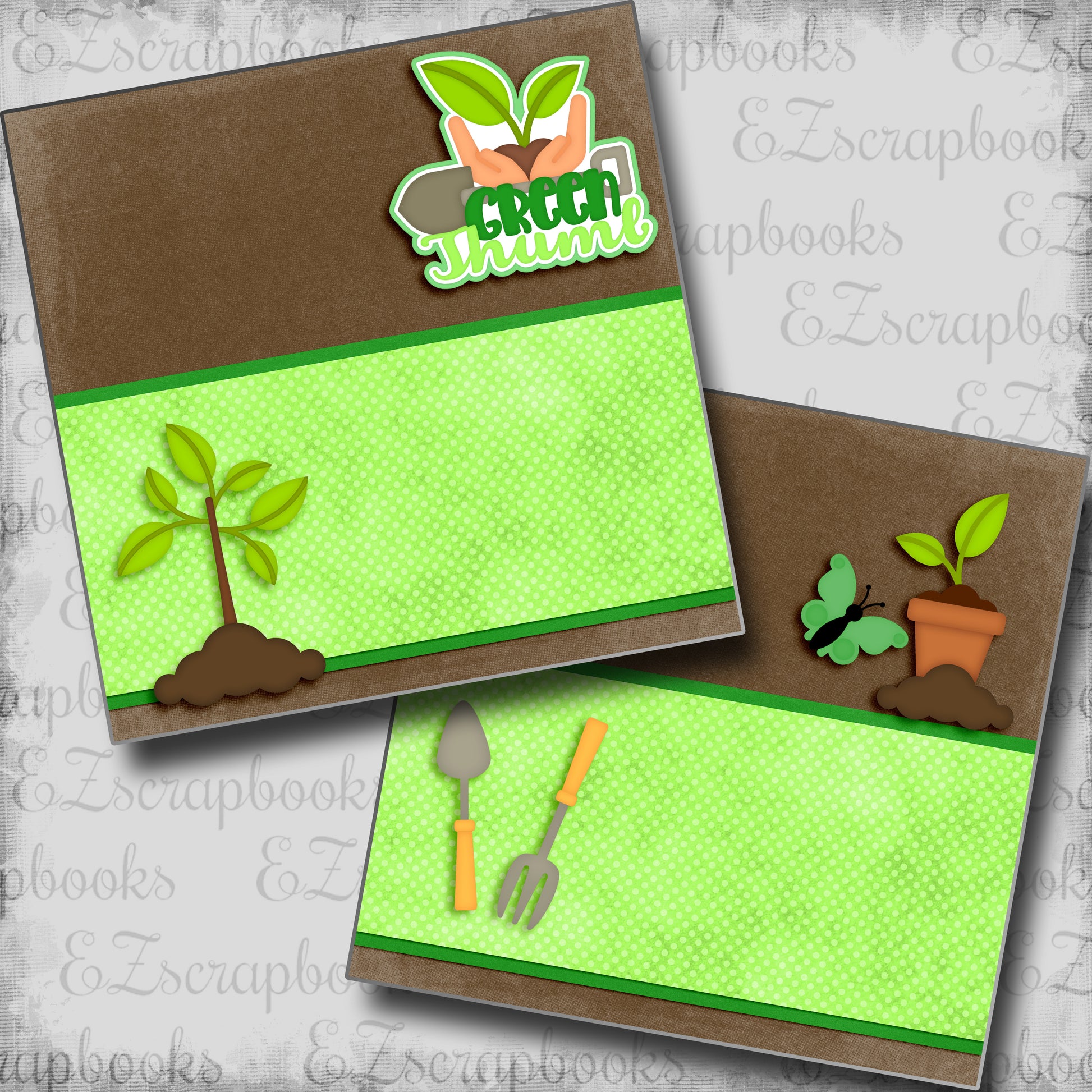 Green Thumb NPM - 5387 - EZscrapbooks Scrapbook Layouts Farm - Garden, Spring