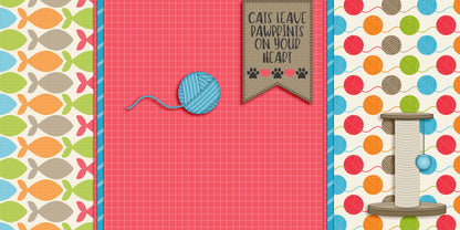 Love My Cat EZ Background Pages -  Digital Bundle - 10 Digital Scrapbook Pages - INSTANT DOWNLOAD
