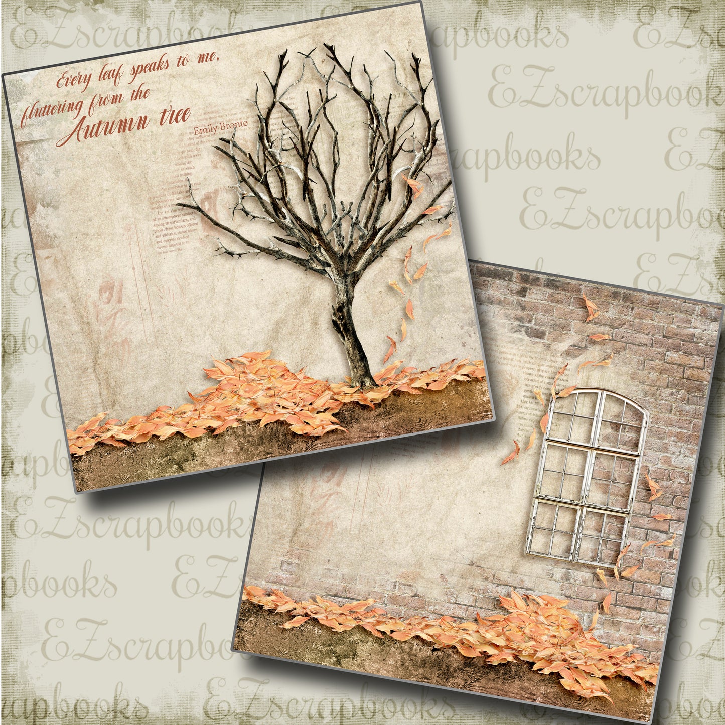 The Autumn Tree NPM - 3605 - EZscrapbooks Scrapbook Layouts Fall - Autumn