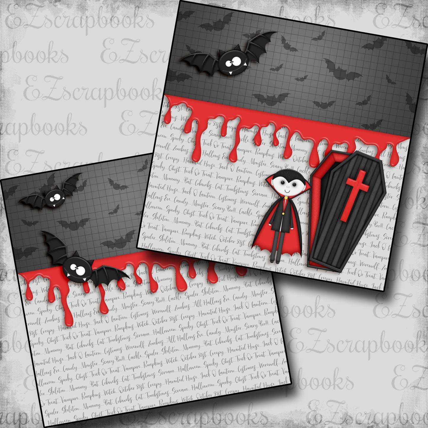 Little Drac NPM - 5563 - EZscrapbooks Scrapbook Layouts Halloween