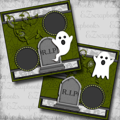 Tombstone Ghosts - 5564 - EZscrapbooks Scrapbook Layouts Halloween