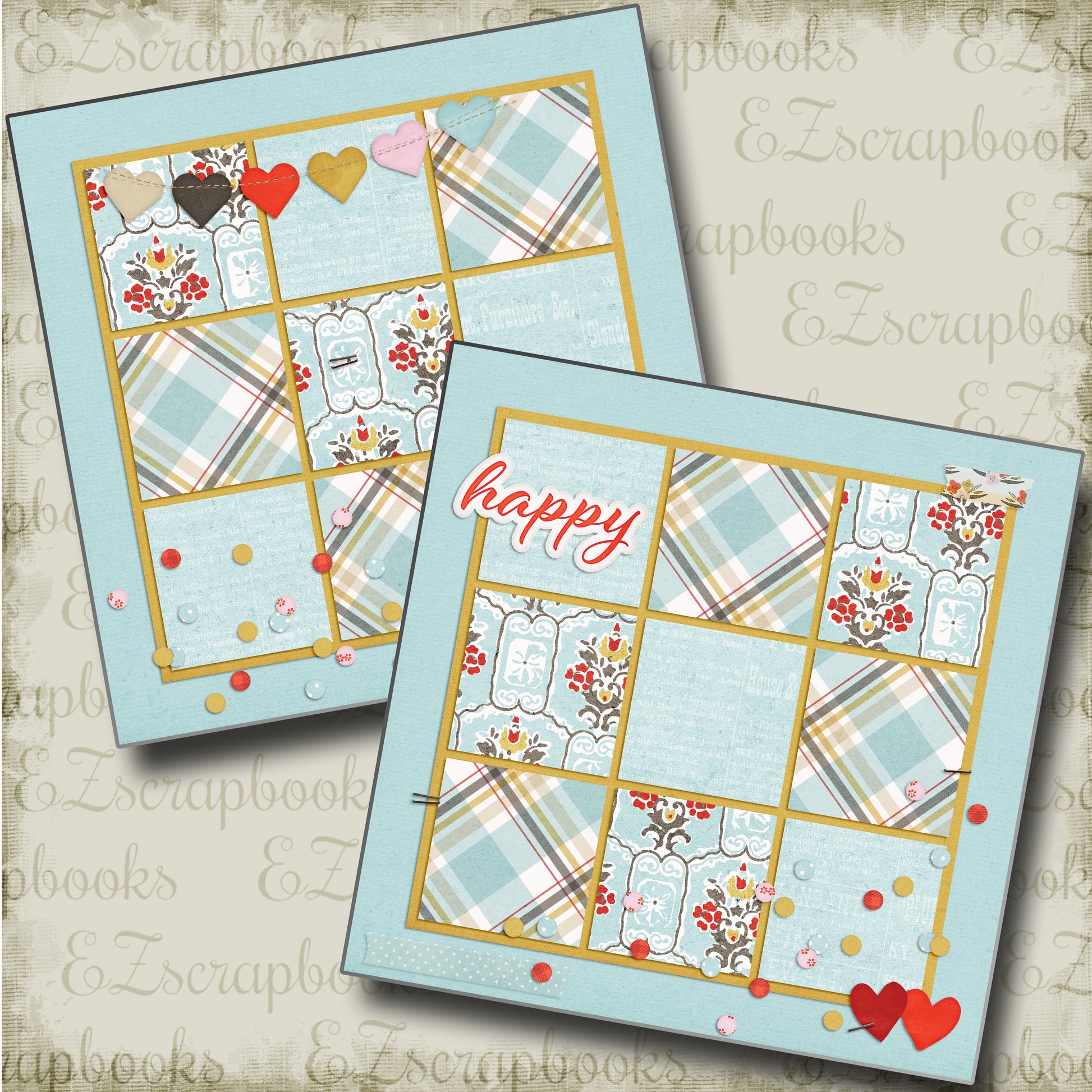 Happy NPM - 4599 - EZscrapbooks Scrapbook Layouts Love - Valentine