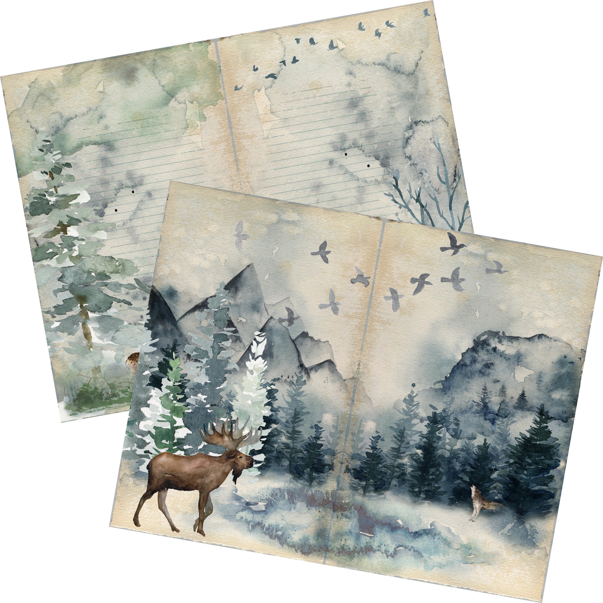 Winter Wilderness Journal DIY - 7086 - EZscrapbooks Scrapbook Layouts Journals